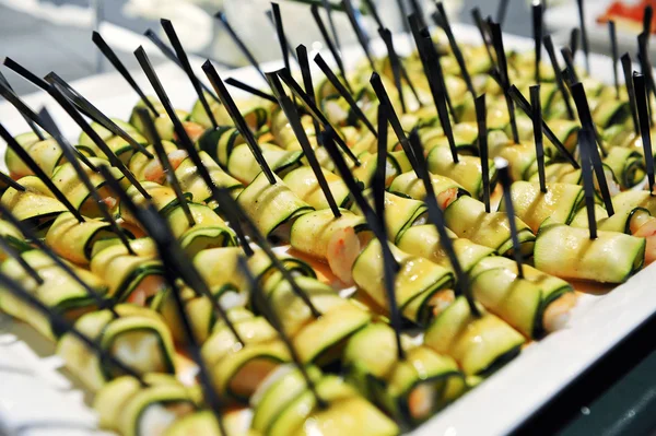 Tray of appetizers or canapes — Stock Photo, Image