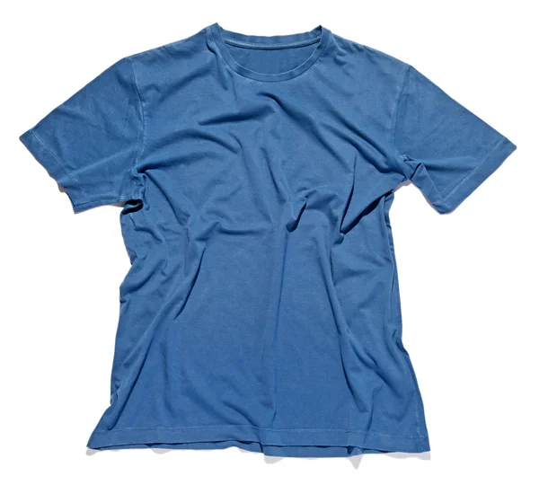 Rumpled and crinkled blue cotton t-shirt — Stock Photo, Image