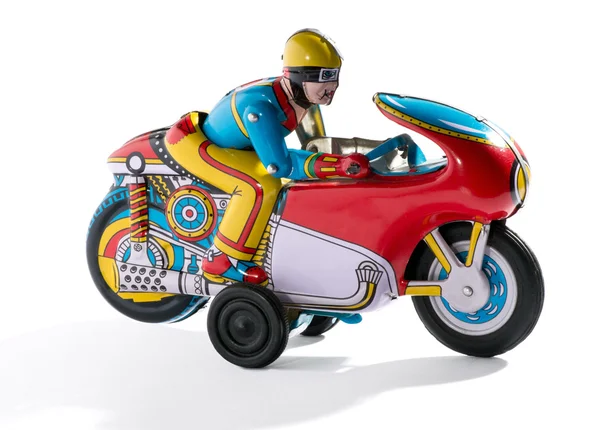 Biker retro tin toy — Stockfoto