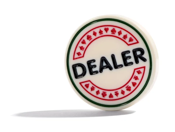 Dealer poker chip of dealer knop — Stockfoto