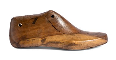 Vintage wooden shoe form clipart