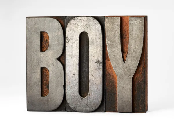 Impressoras bloqueia soletrar a palavra - Boy — Fotografia de Stock