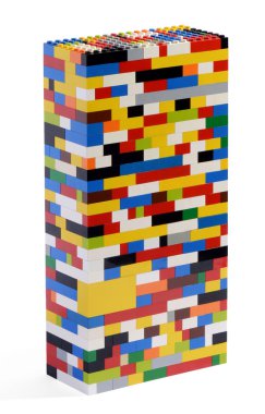 renkli lego tuğla inşa tower