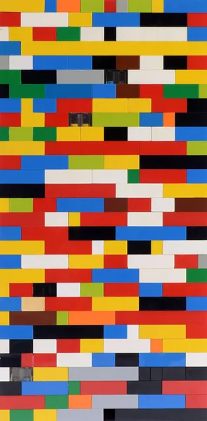 Padrão de fundo de tijolos de Lego coloridos — Fotografia de Stock
