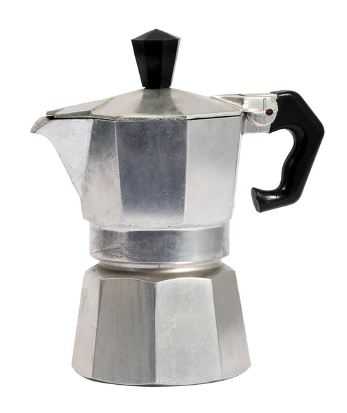 Metal caffettiera or coffee percolator — Stock Photo, Image