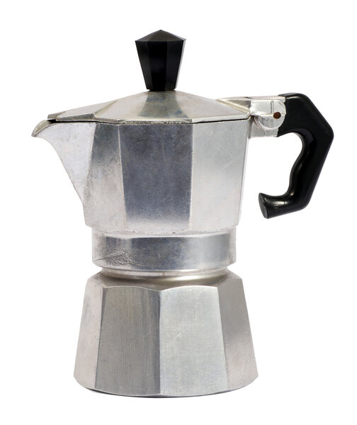 Metal caffettiera or coffee percolator
