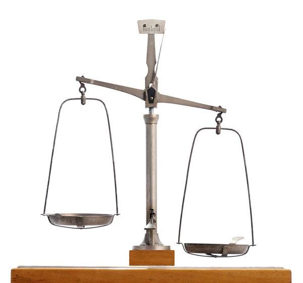 Vintage scale with the pans out of equilibrium — Stock Photo, Image