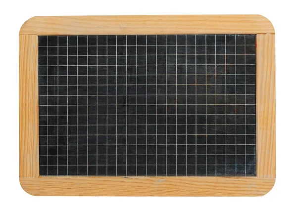 Petite ardoise de tableau noir de l'école gouvernée avec des carrés — Photo