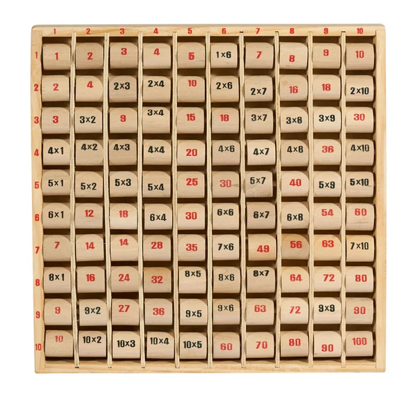 Tabla de multiplicación de madera — Foto de Stock