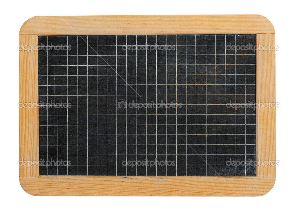 Small school blackboard slate ruled with squares