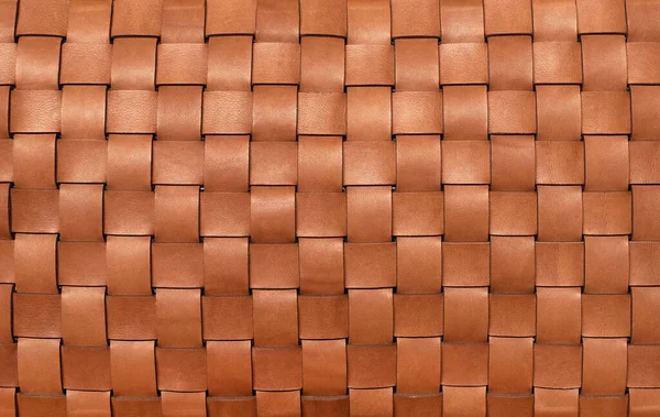 Textured Surface Natural Smooth Intertwined Brown Leather Symmetric Pattern Abstract — Stock Photo, Image