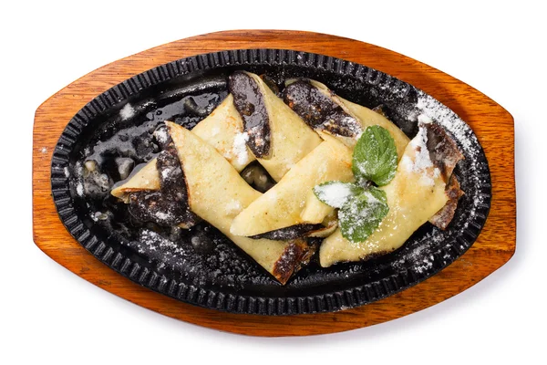 Pancakes with poppy seeds and nuts — Stock Photo, Image