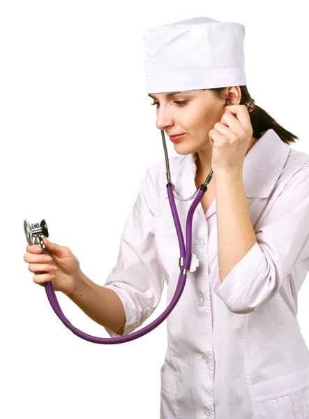 Woman doctor with stethoscope — Stock Photo, Image