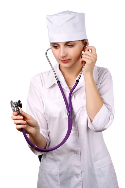 Woman doctor with stethoscope — Stock Photo, Image