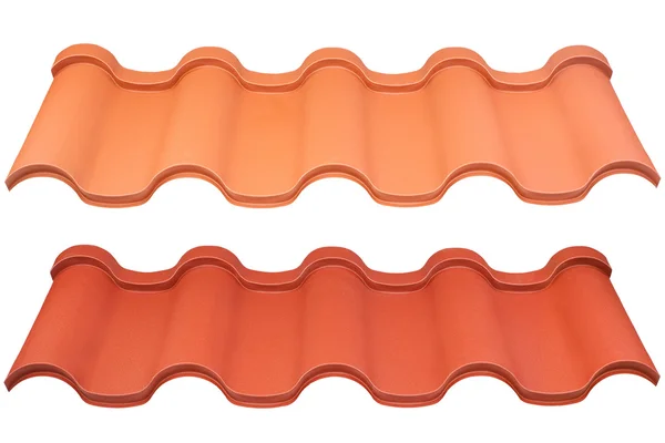 Красочный Металл Крыши Белом Фоне — стоковое фото