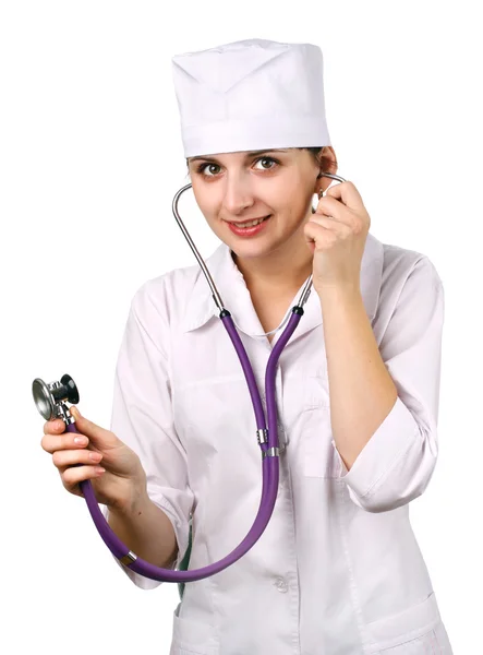 Woman doctor with stethoscope — Stock Photo, Image