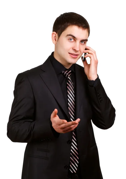 Человек, говорящий по телефону — стоковое фото