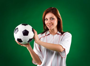 Futbol topu ile güzel kız