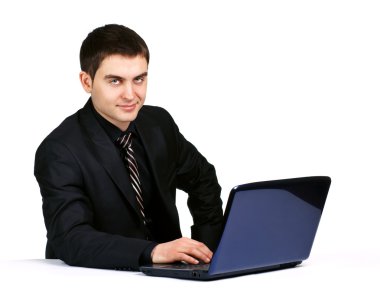 işadamı ile laptop Masası