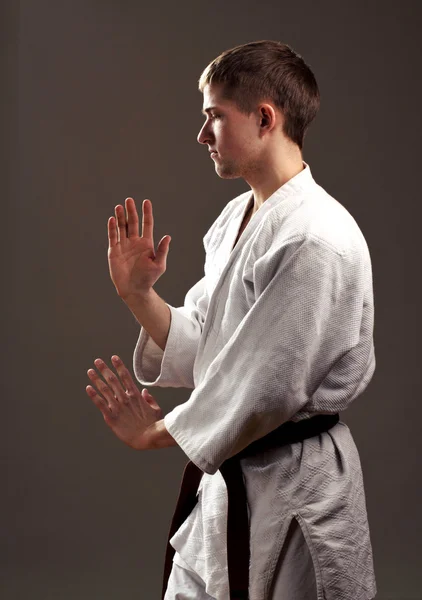 Man in a white kimono — Stock Photo, Image