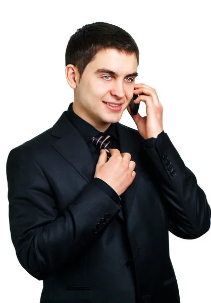 Egy férfi beszél telefonon. — Stock Fotó