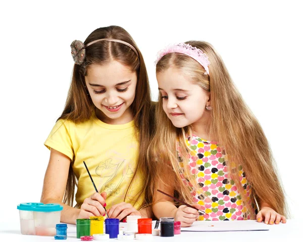 Two girls painted — Stock Photo, Image