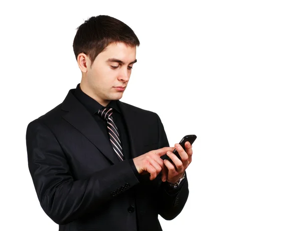 Young businessman with cellphone — Stock Photo, Image