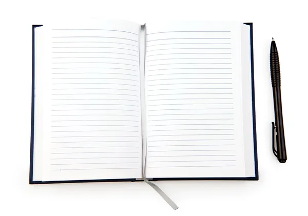 Open notebook with pen Royalty Free Stock Photos