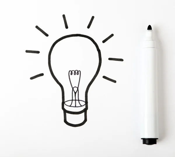 Drawing light bulb — Stock Photo, Image
