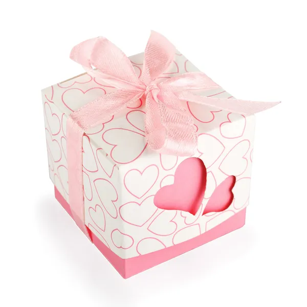 Gift box with hearts — Stock Photo, Image