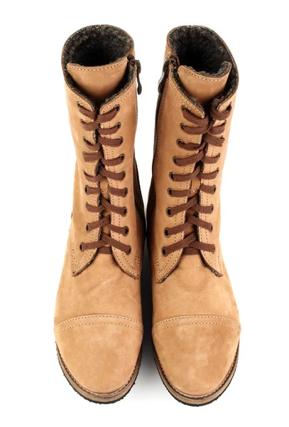 Bottes marron pour femmes avec lacets — Photo