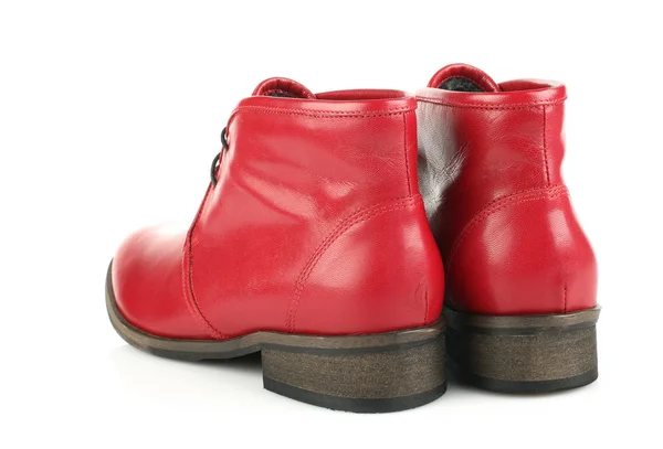 Botas rojas de mujer con cordones — Foto de Stock