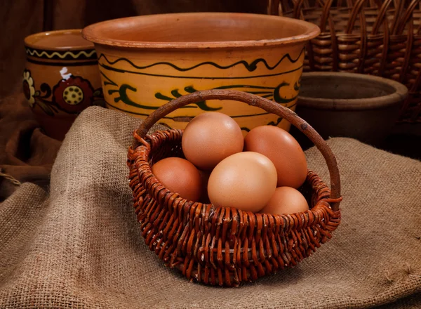 Easter eggs in home — Stock Photo, Image