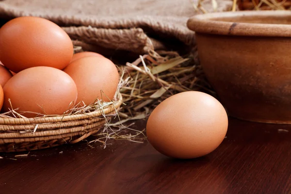 Nature chicken eggs — Stock Photo, Image