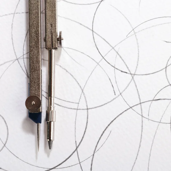 Compass drawing — Stock Photo, Image