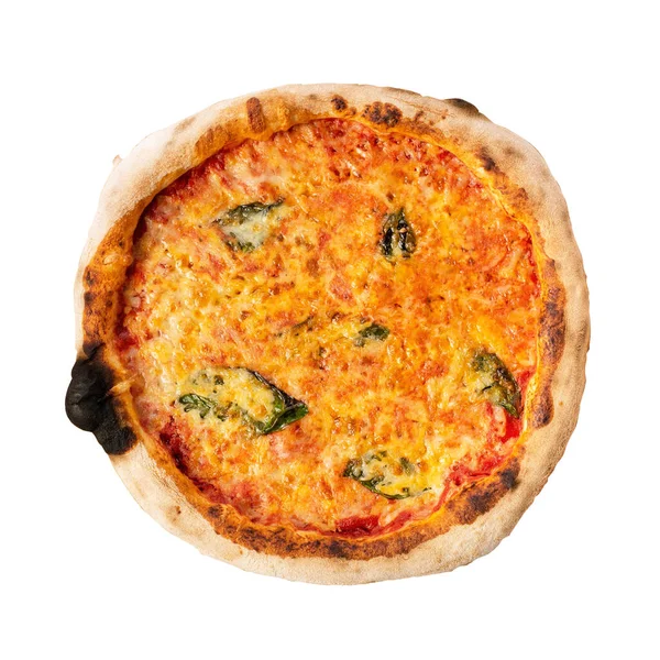 Pizza Elszigetelt Fehér Alapon Stock Fotó