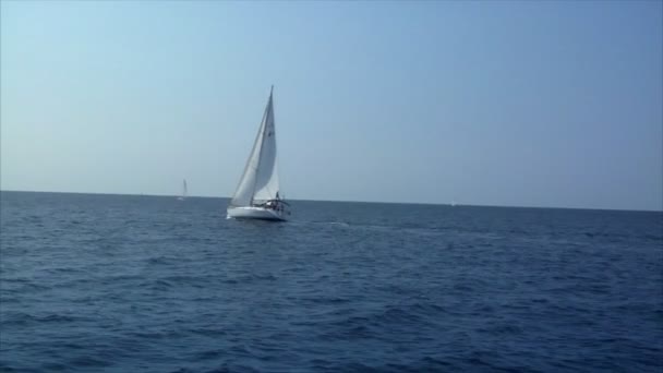 Barco à vela para barco — Vídeo de Stock