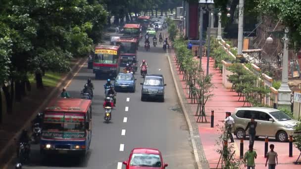 Indonesia jakarta city traffic cerrar en tiempo real — Vídeos de Stock