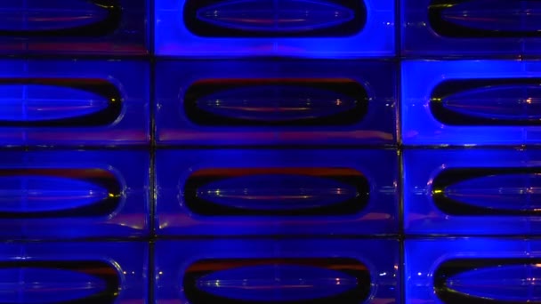 Голубая диско-световая стена 10390 — стоковое видео