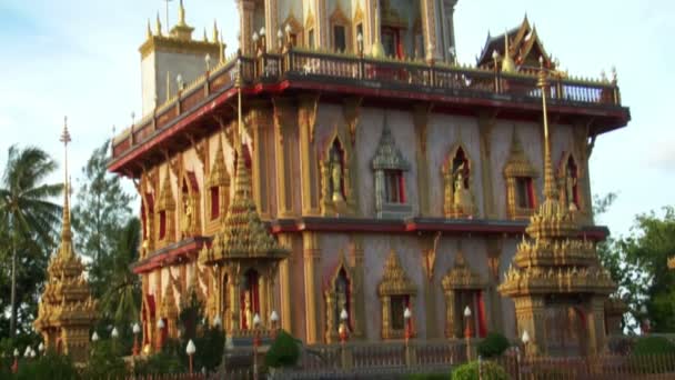 Thai tempio monumento inclinazione 10430 — Video Stock