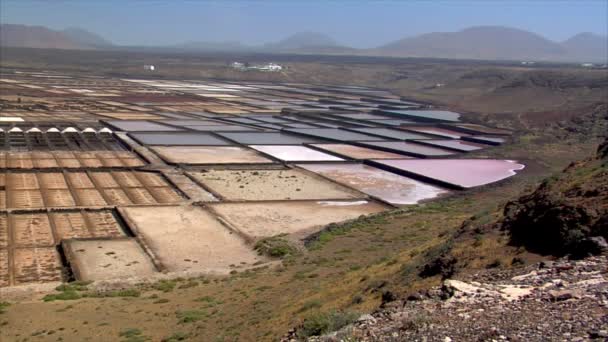 Pan ampla área vulcânica salina 10518 — Vídeo de Stock