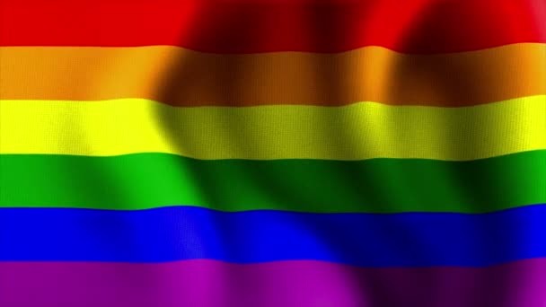 Acenando bandeira do arco-íris 10568 — Vídeo de Stock