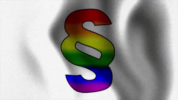 Paragraph Regenbogenfahne schwenkend — Stockvideo