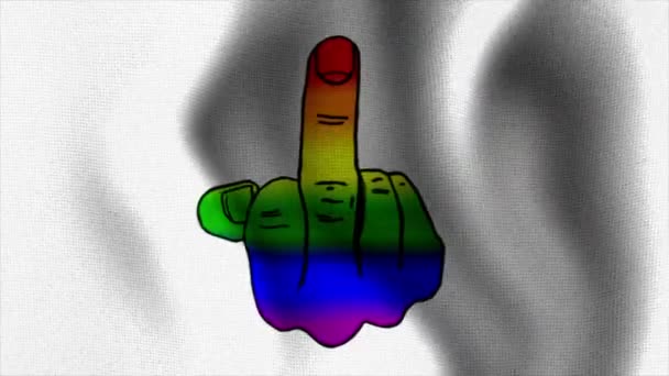 Der Finger Regenbogenfahne schwenkt 10583 — Stockvideo