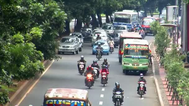 Endonezya jakarta şehir trafiği yakın gerçek zamanlı 10704 — Stok video