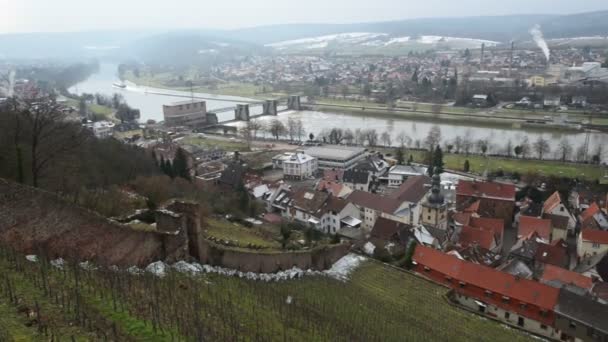 Pan shot over Klingenberg am Main - Germany 10936 — Stock Video