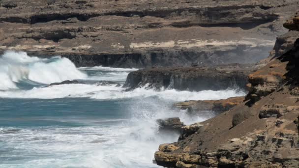 Grandes olas aplastamiento en costa agitada 11161 — Vídeos de Stock