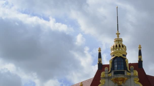 Time lapse clouds over king tower 11368 Royalty Free Stock Video