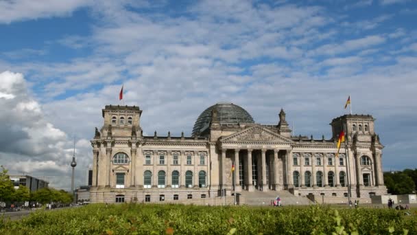 Berlin german bundestag with tv tower in background Royalty Free Stock Video