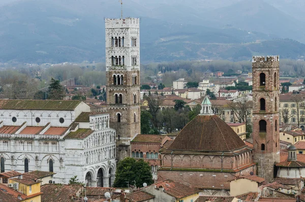 Aereal weergave van lucca - Italië — Stockfoto